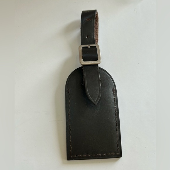 Louis Vuitton Dark Brown Leather Luggage Tag Authentic - Picture 8 of 8